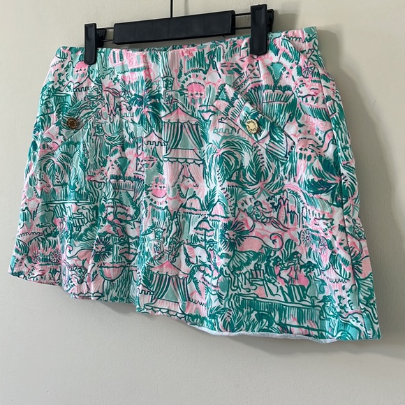 Lilly Pulitzer Madison Skort Bright Agate Green Colorful Camelflage Size Large - Picture 4 of 12